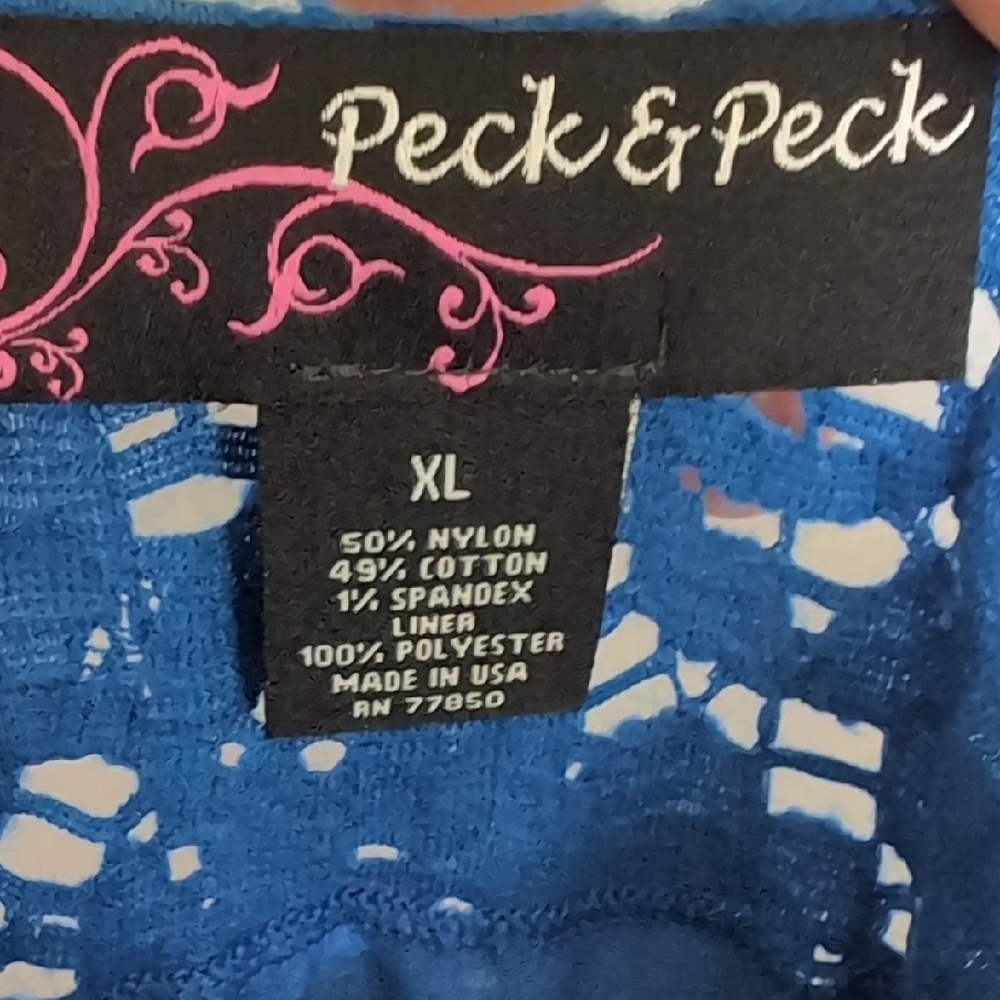 Peck & Peck Blue and Pink Strech Lace Blouses Soft Lightweight Tops - Picture 9 of 10